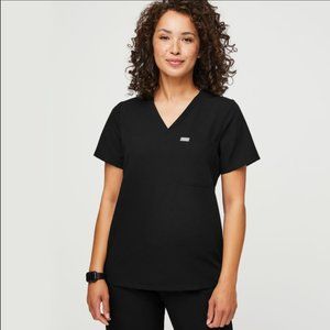 Figs Black Catarina One Pocket Scrub Top - L